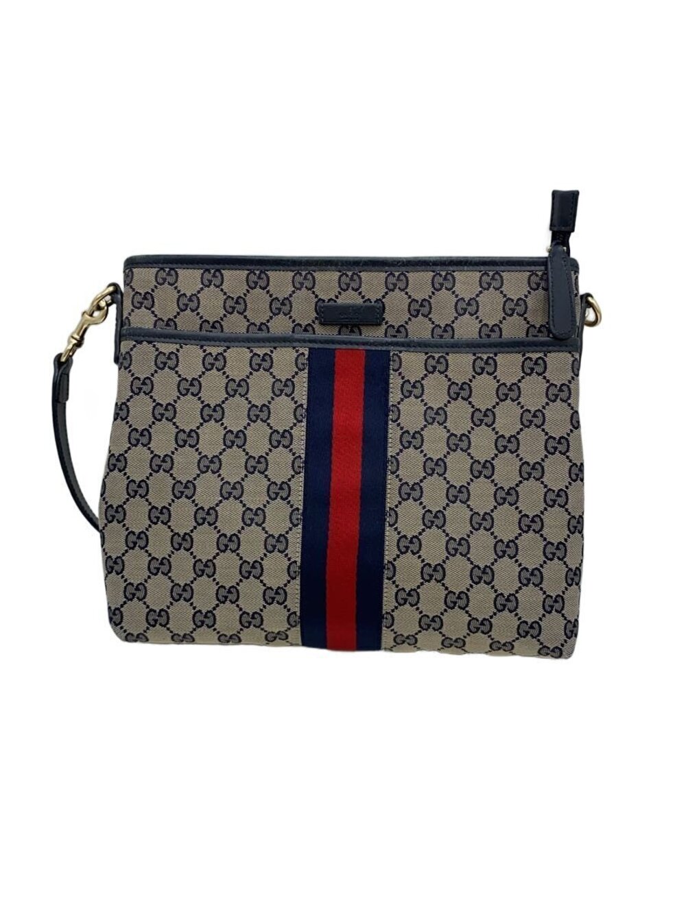 Gucci Shoulder Bag Canvas Gray All over